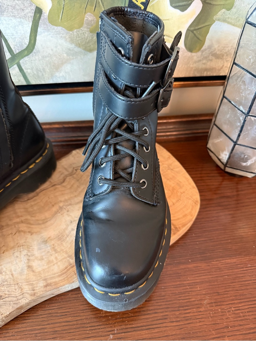 Dr. Martens 1460 Womens Zip Black double buckle Buckle Boot - Picture 3 of 16